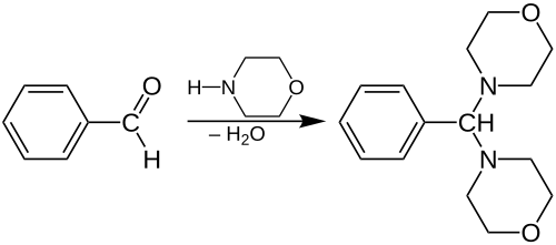 Synthese aines Aminals aus Benzaldehyd und Morpholin